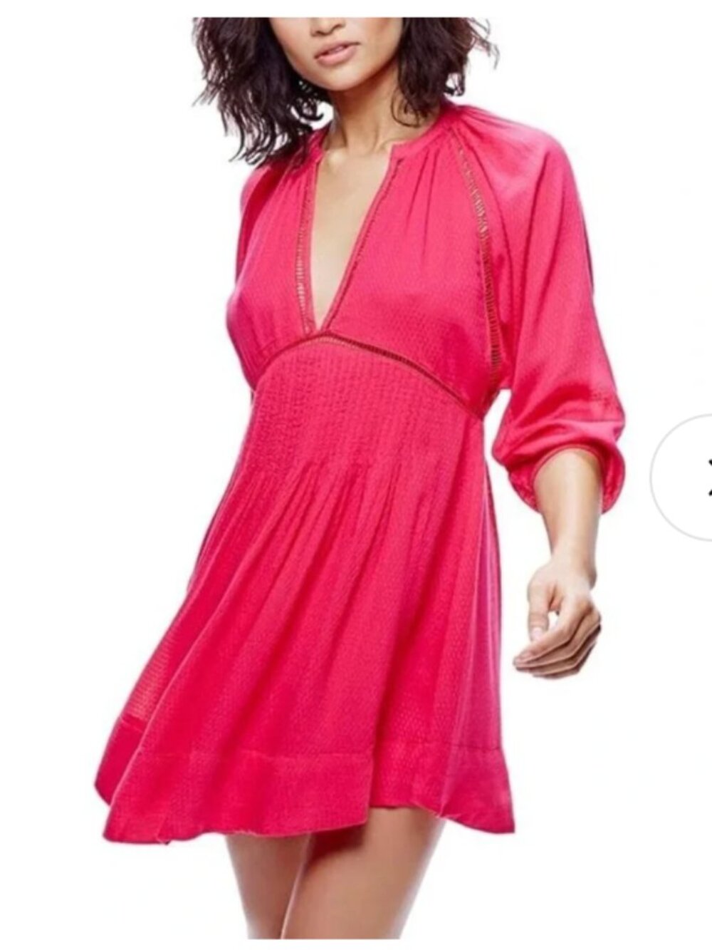 Free People Go Lightly Pink V Neck Dress